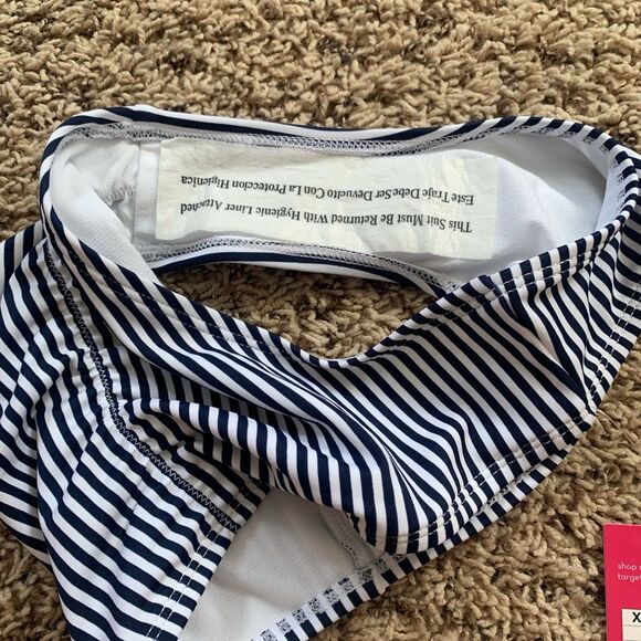 Xhilaration | blue and white stripe bikini NWT - Picture 5 of 8
